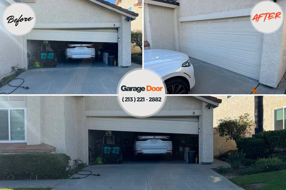 Before and after: garage door repair Rochester, IL